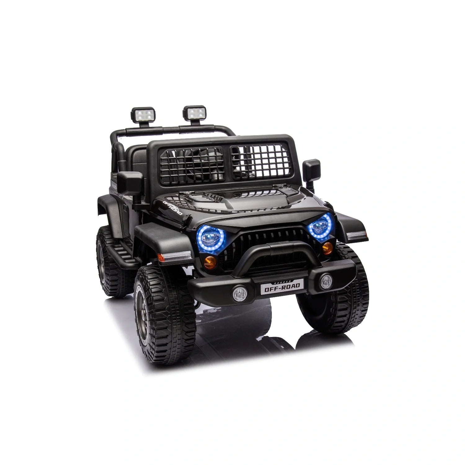 12V Kids Electric Jeep Ride-On Car – Black Off-Road Style with Remote Control