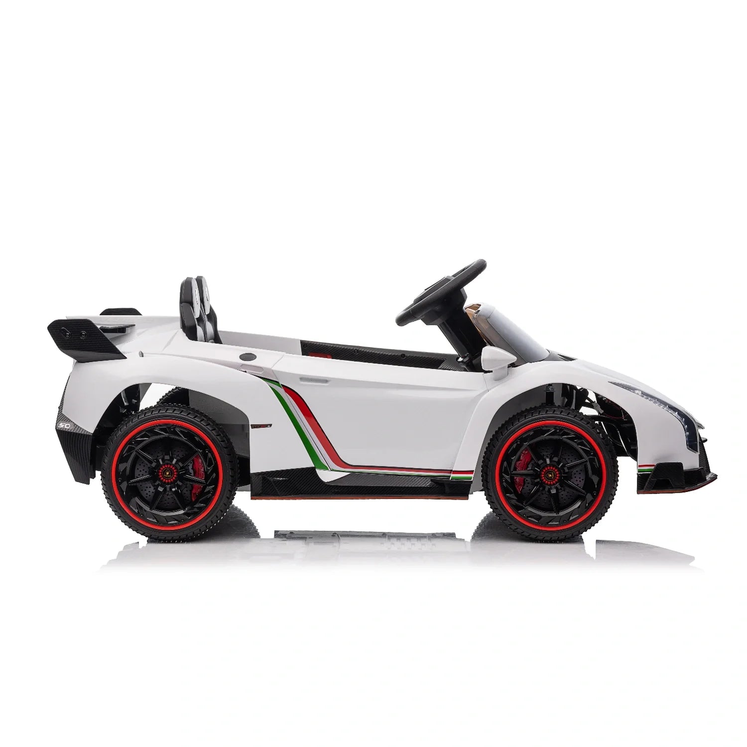 12V Licensed Lamborghini Veneno Kids Ride-On Car – White Electric Supercar