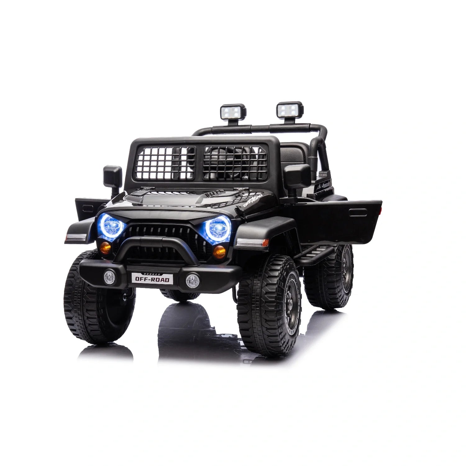 12V Kids Electric Jeep Ride-On Car – Black Off-Road Style with Remote Control