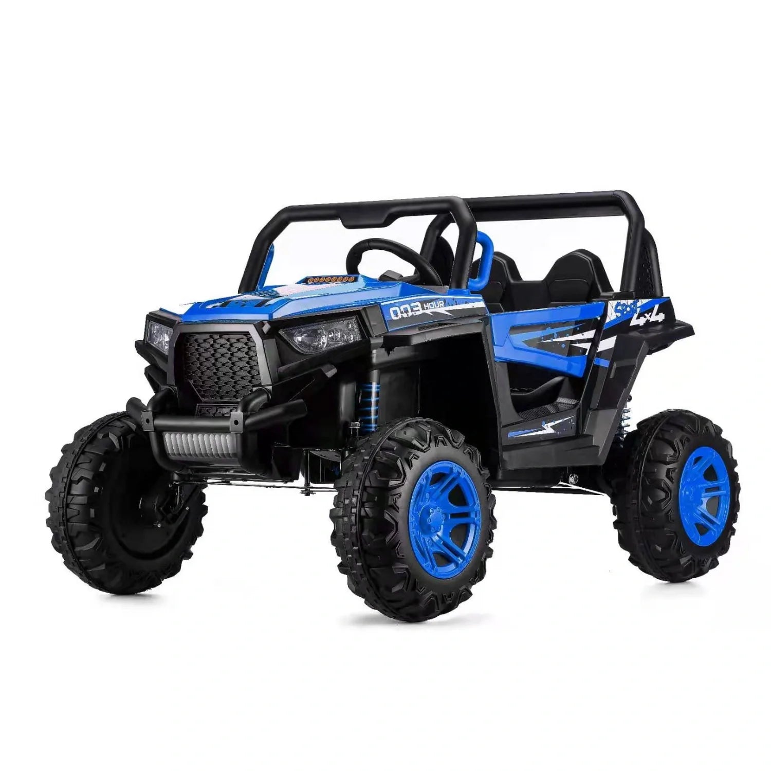 12V Kids 4x4 Electric Ride-On Buggy – Blue Jeep-Style Off-Road Single Seat Car