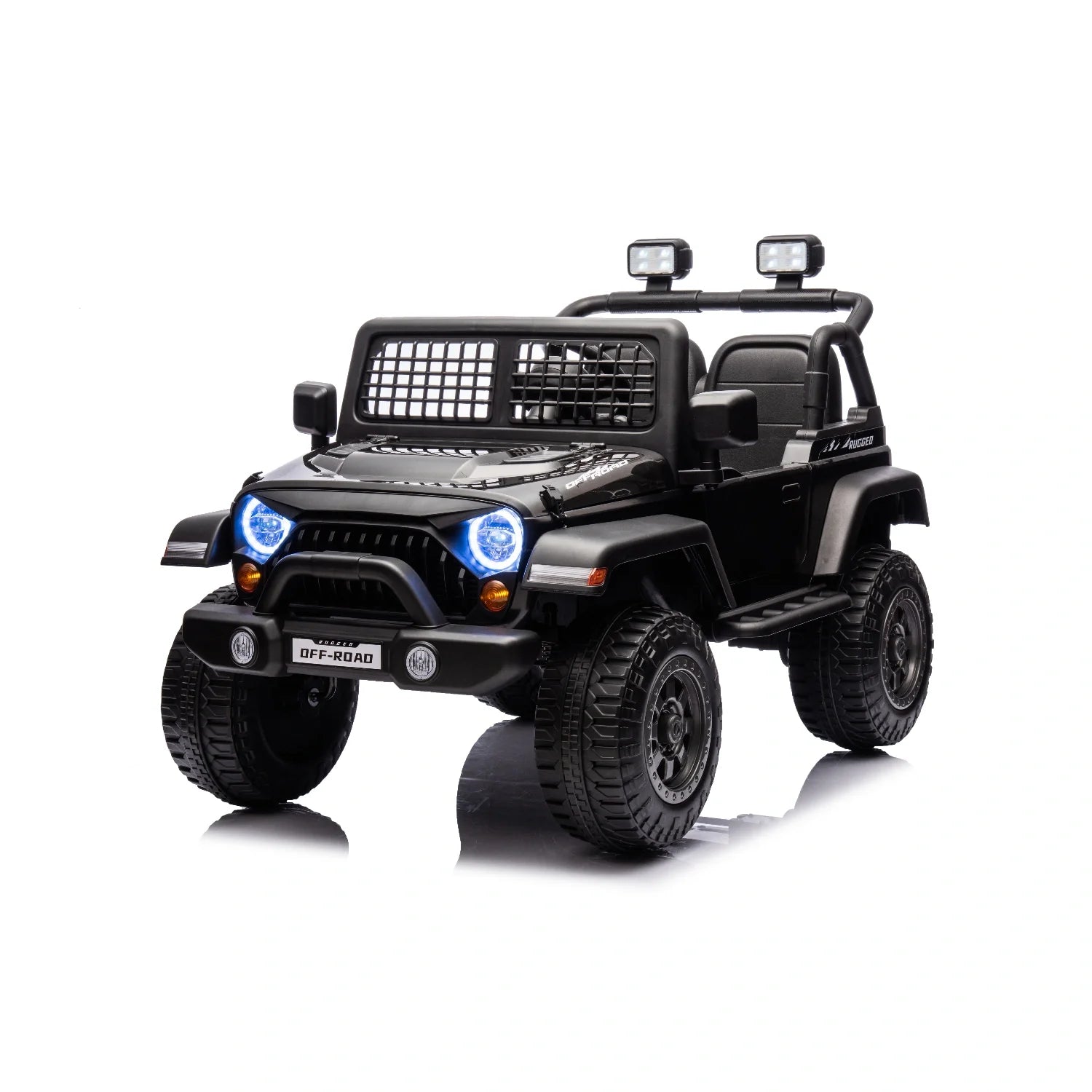 12V Kids Electric Jeep Ride-On Car – Black Off-Road Style with Remote Control