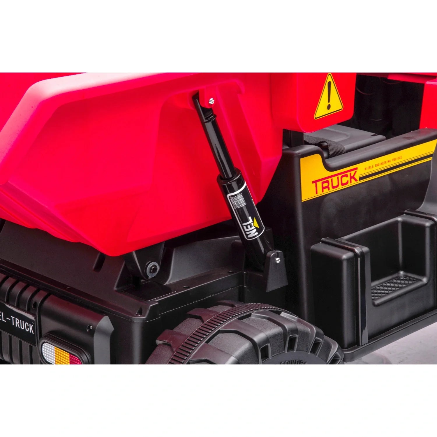 24V Kids Construction Tipper Truck – Red 2-Seater Ride-On Mining Dump Truck