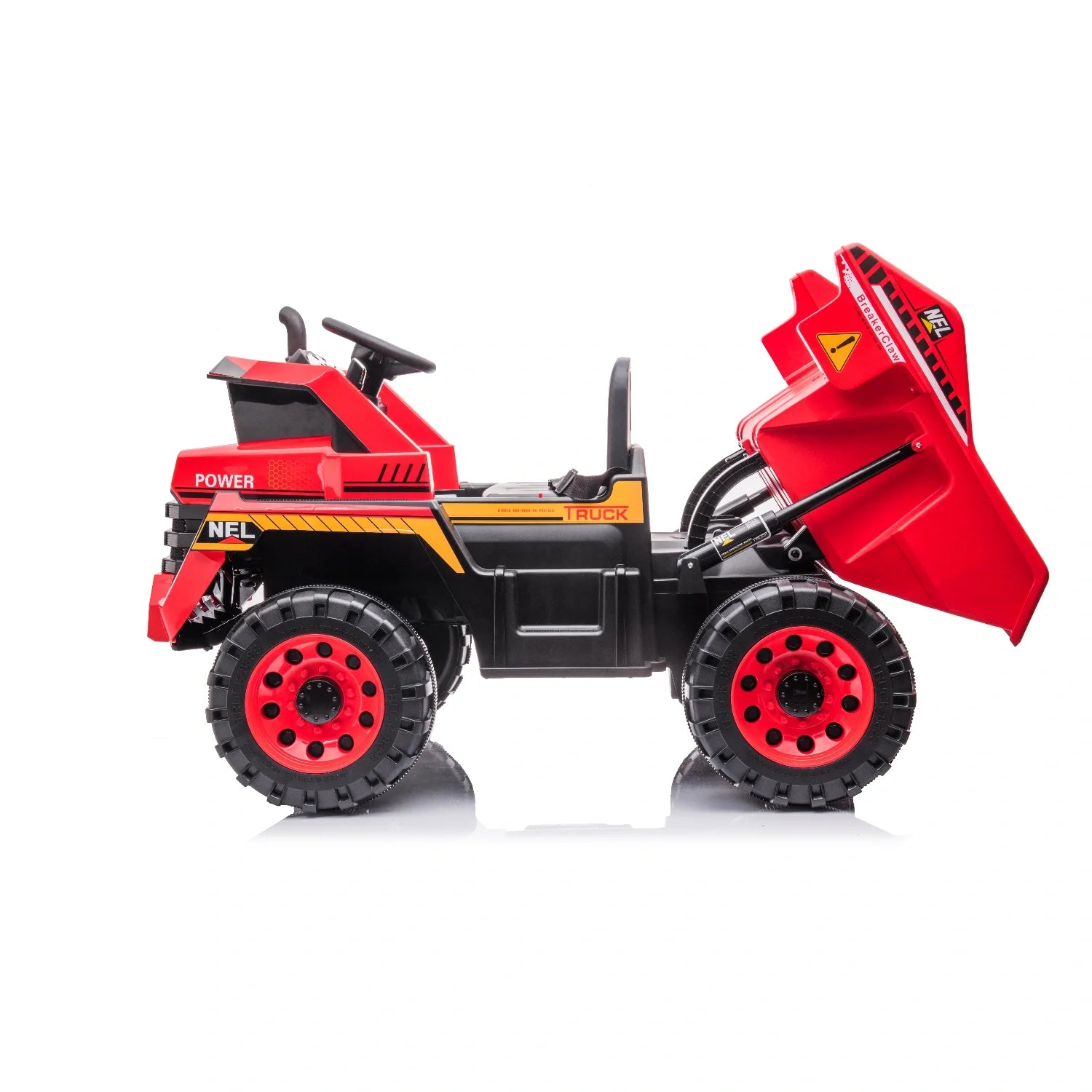24V Kids Construction Tipper Truck – Red 2-Seater Ride-On Mining Dump Truck