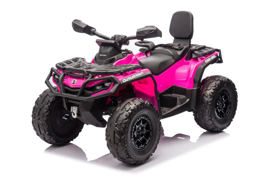 24V Can-Am Outlander Monster Kids ATV – Pink 800W 2-Seater Quad Bike