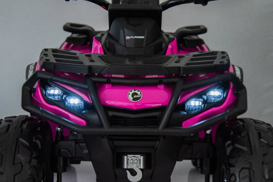 24V Can-Am Outlander Monster Kids ATV – Pink 800W 2-Seater Quad Bike