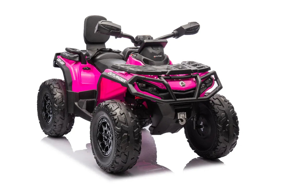 24V Can-Am Outlander Monster Kids ATV – Pink 800W 2-Seater Quad Bike