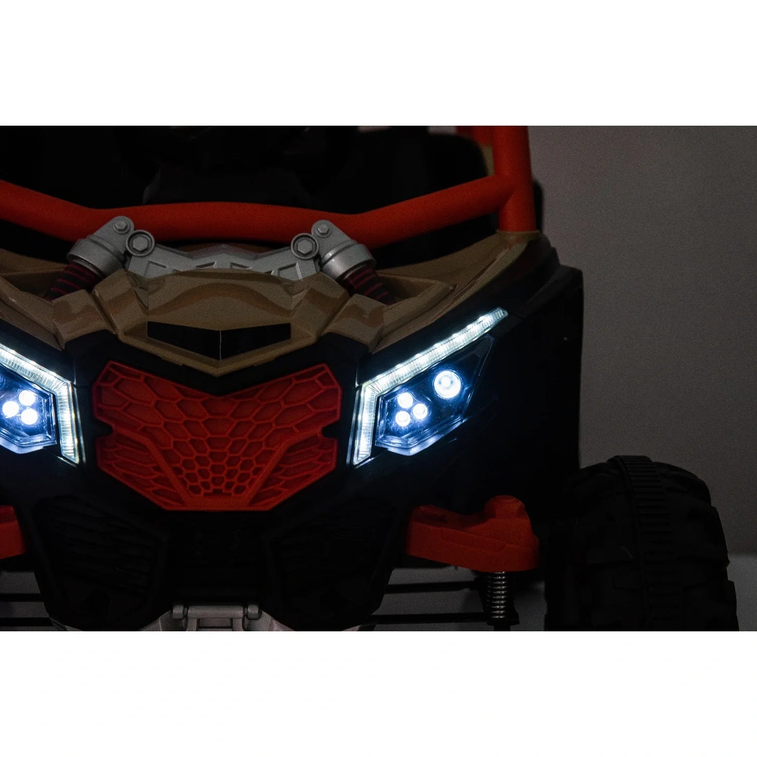 24V Kids Electric Buggy – Khaki 4WD Single-Seater Off-Road Ride-On Car