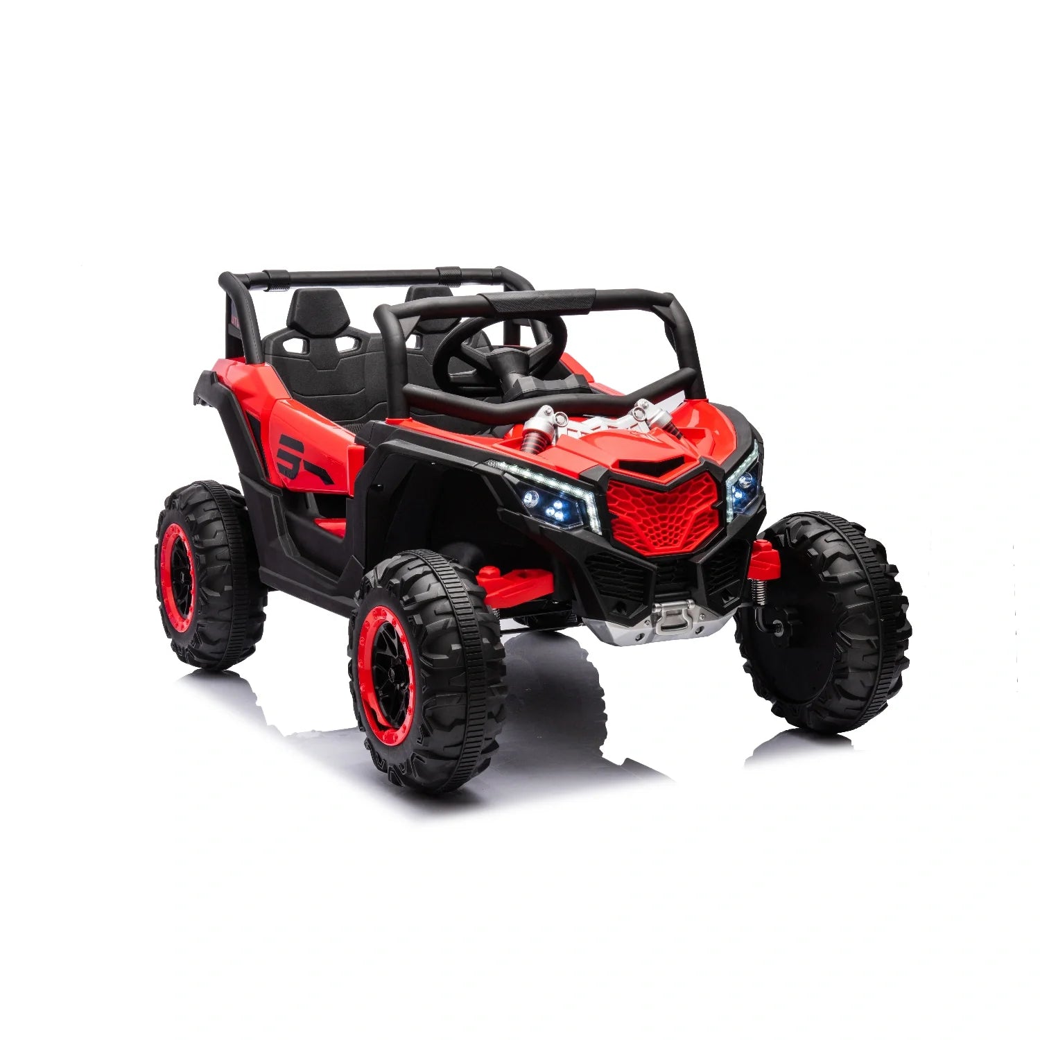 24V Kids Off-Road Electric Buggy – Red 4WD Single-Seater with EVA Wheels