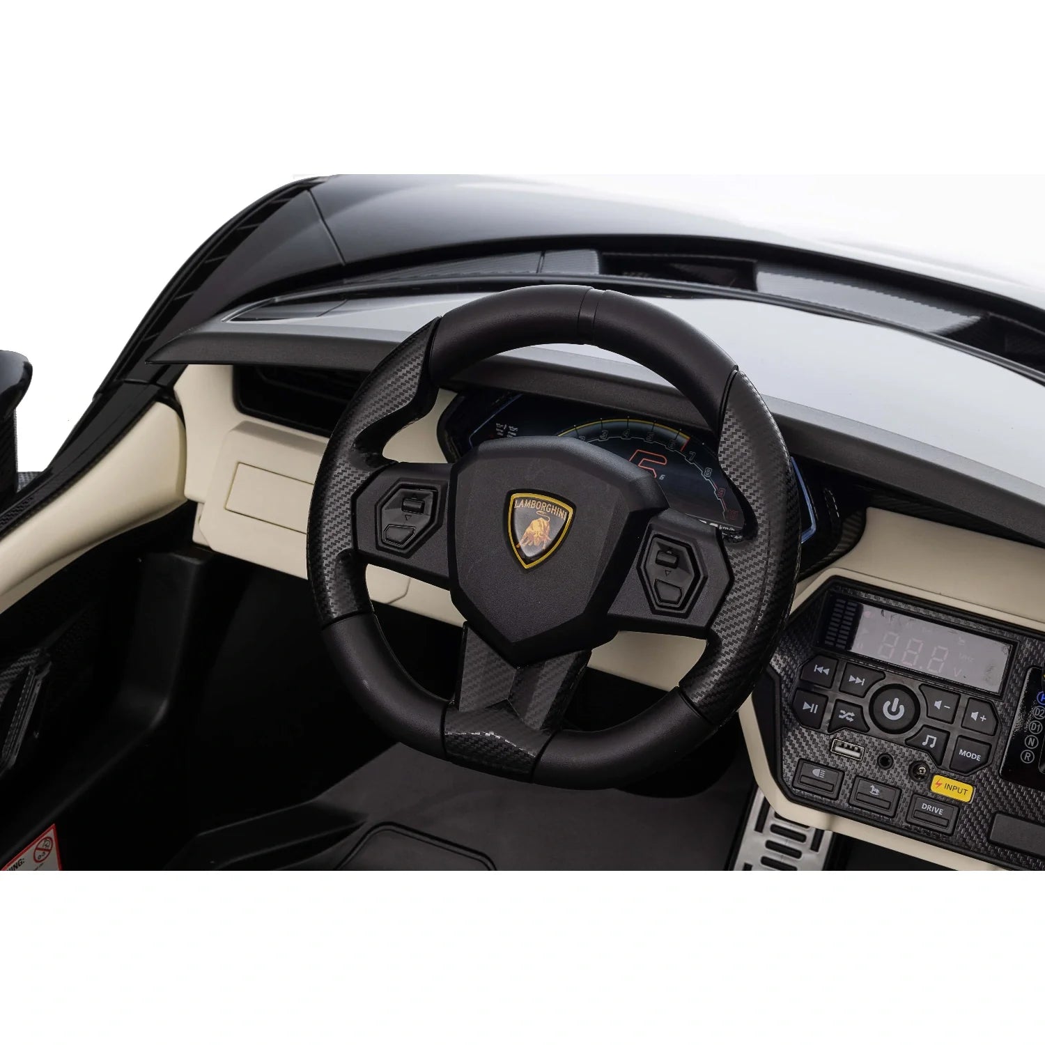 24V Lamborghini Sian Roadster – Black Dual-Motor Kids Supercar Ride-On Black