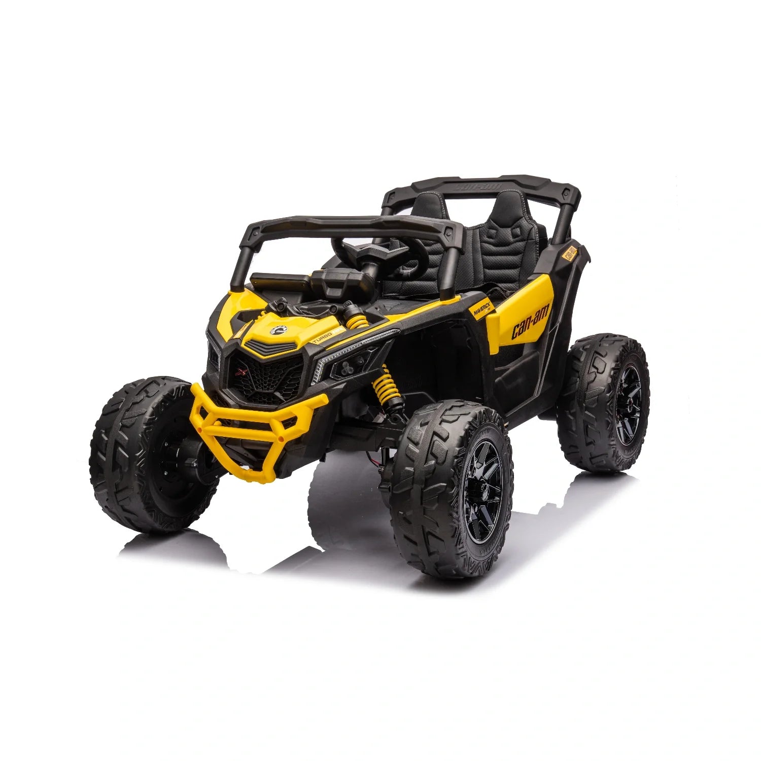 24V Can-Am Maverick UTV – Yellow 800W Kids 4WD Electric Off-Road Buggy