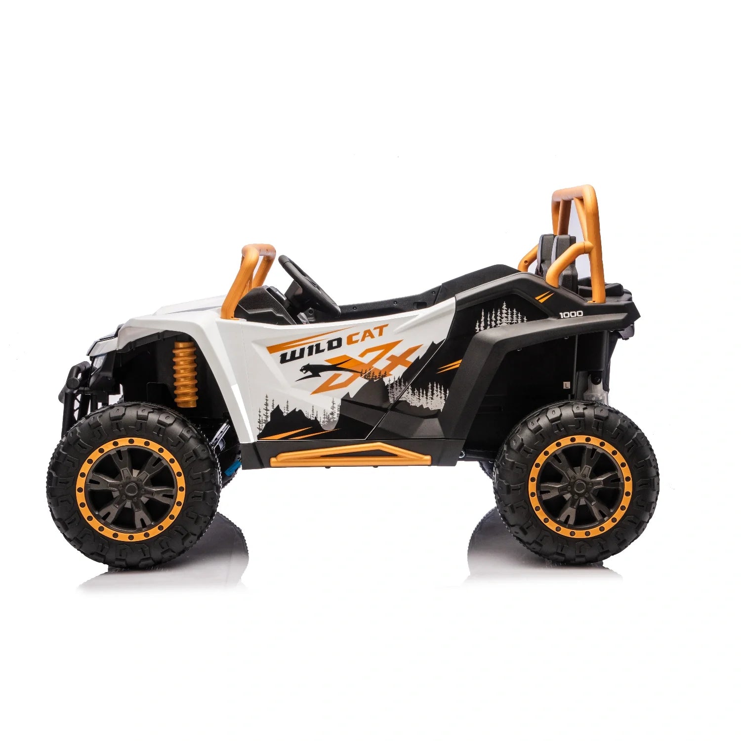 24V Wildcat XL Arctic Cat Kids 4WD Ride-On Buggy – White Two-Seater