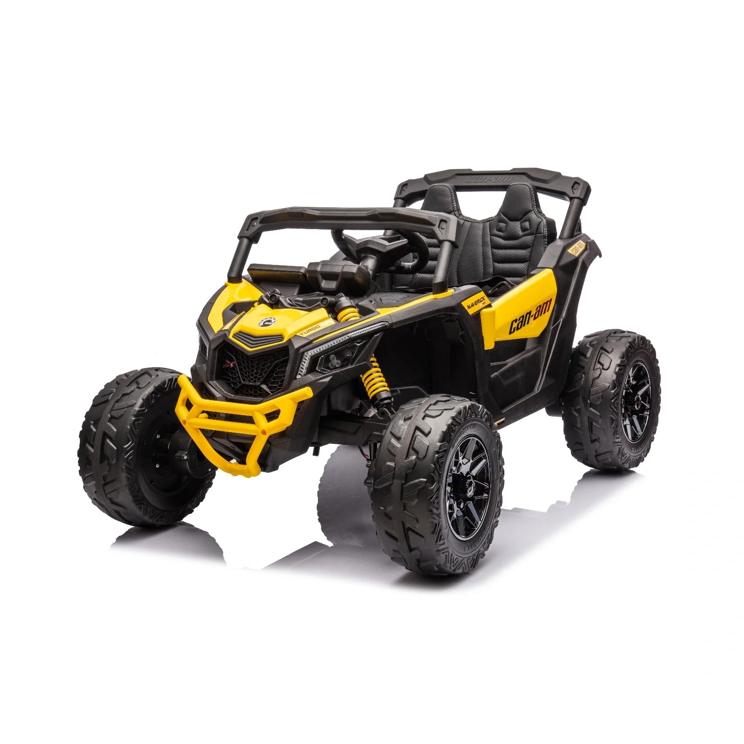 24V Can-Am Maverick UTV – Yellow 800W Kids 4WD Electric Off-Road Buggy