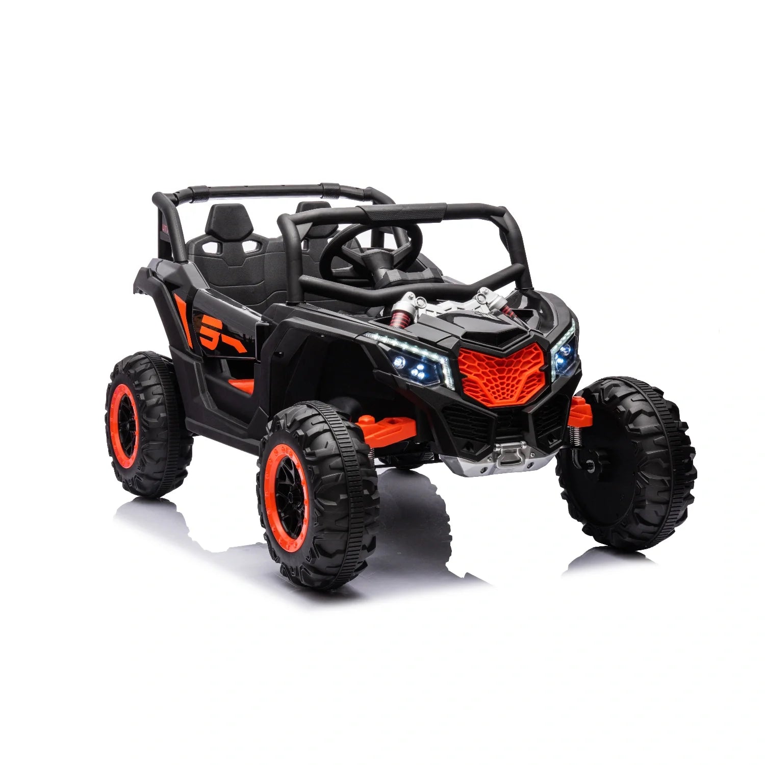 24V 4WD Kids Electric Buggy – Black Off-Road Single-Seater Ride-On