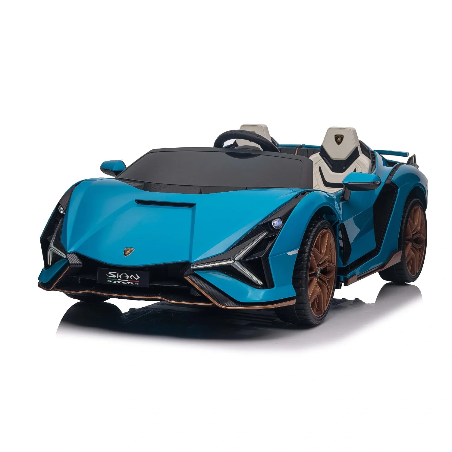24V Lamborghini Sian Roadster – Blue Two-Seat Kids Electric Supercar