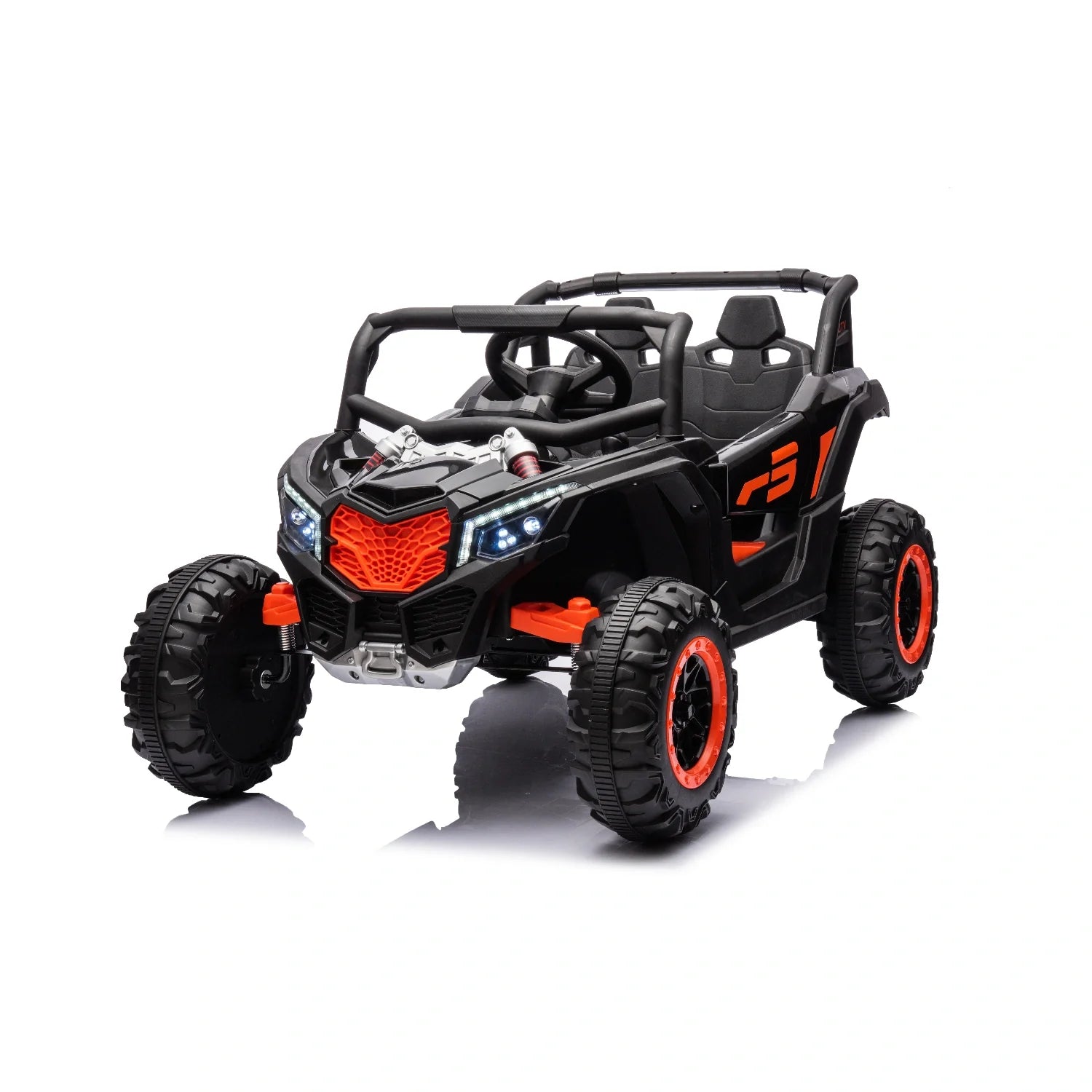 24V 4WD Kids Electric Buggy – Black Off-Road Single-Seater Ride-On