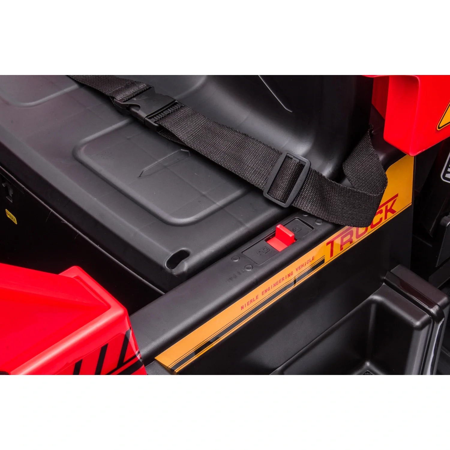 24V Kids Construction Tipper Truck – Red 2-Seater Ride-On Mining Dump Truck