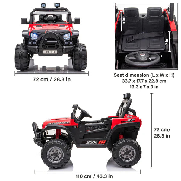ride on jeep with side & inside photos