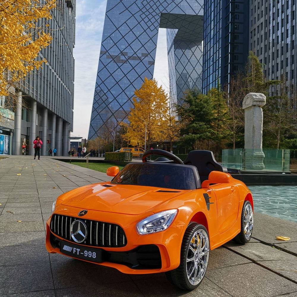 12V Mercedes-Benz AMG GT R Kids Electric Ride-On Car – Orange