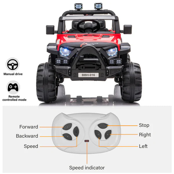 ride on jeep red 4x4