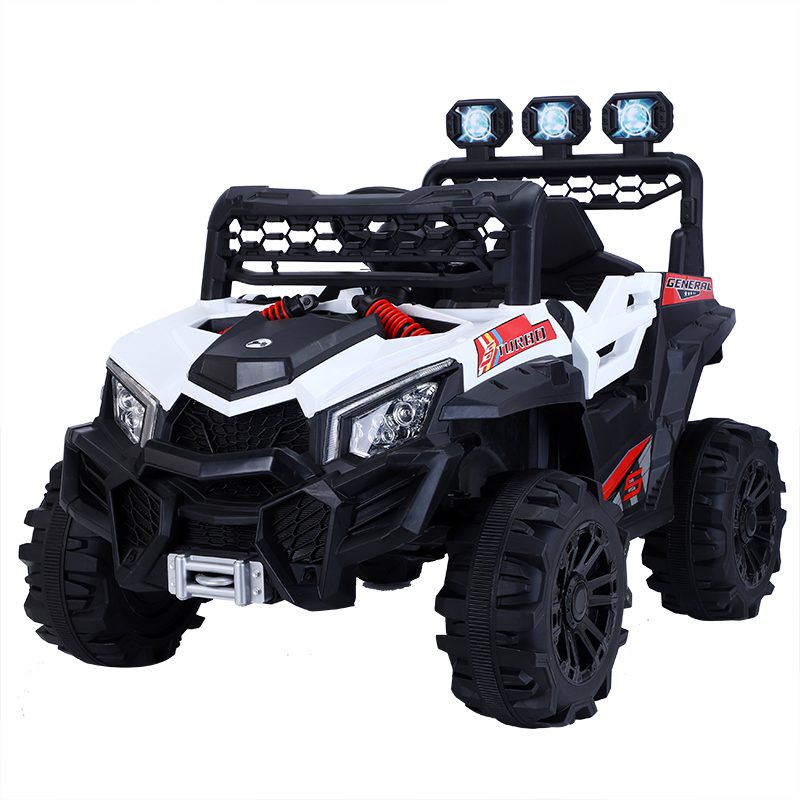 12V Kids Single-Seat 4WD Ride-On Buggy – White