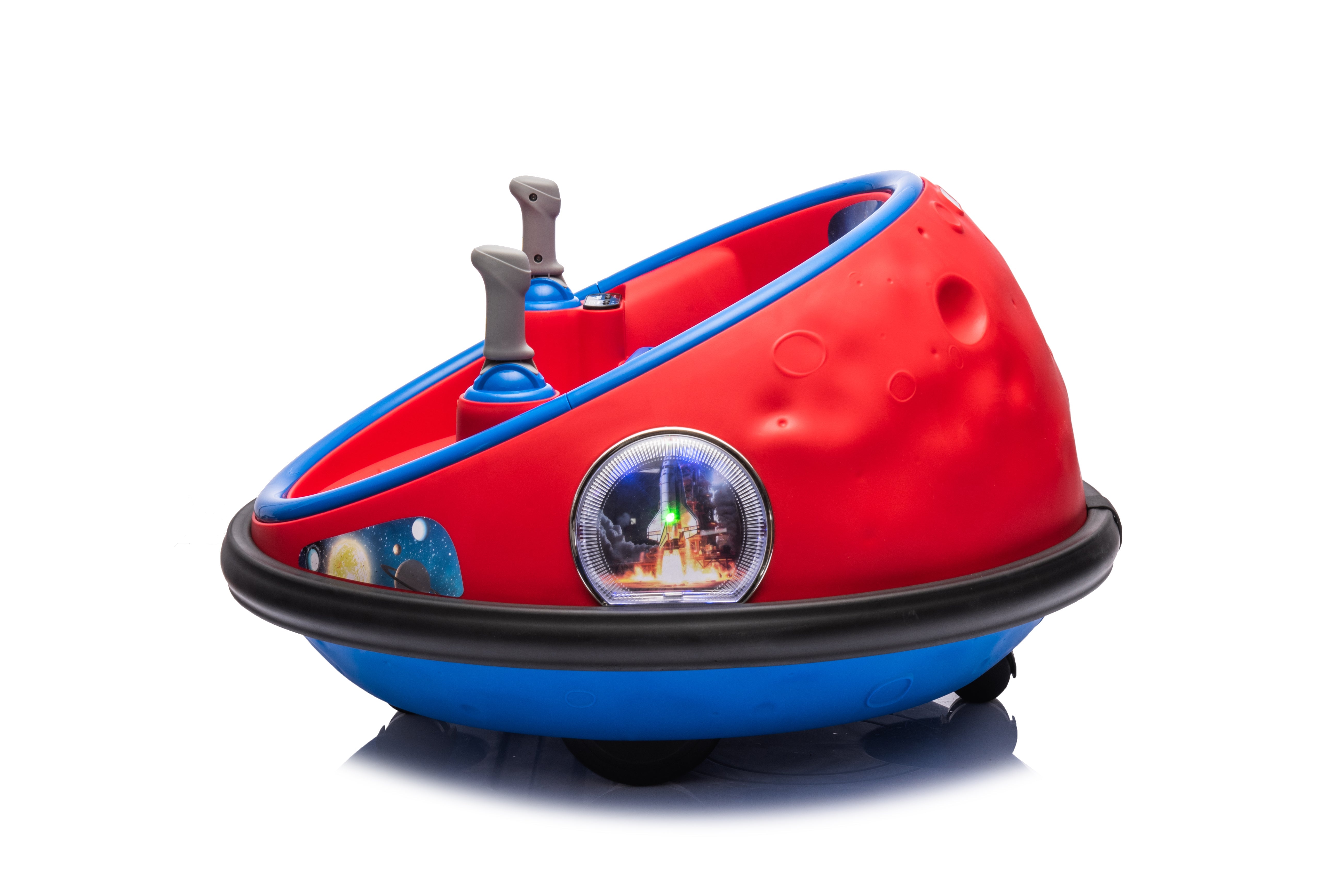 12V Red Kids Bumper Car – Electric Ride-On with 360° Spin