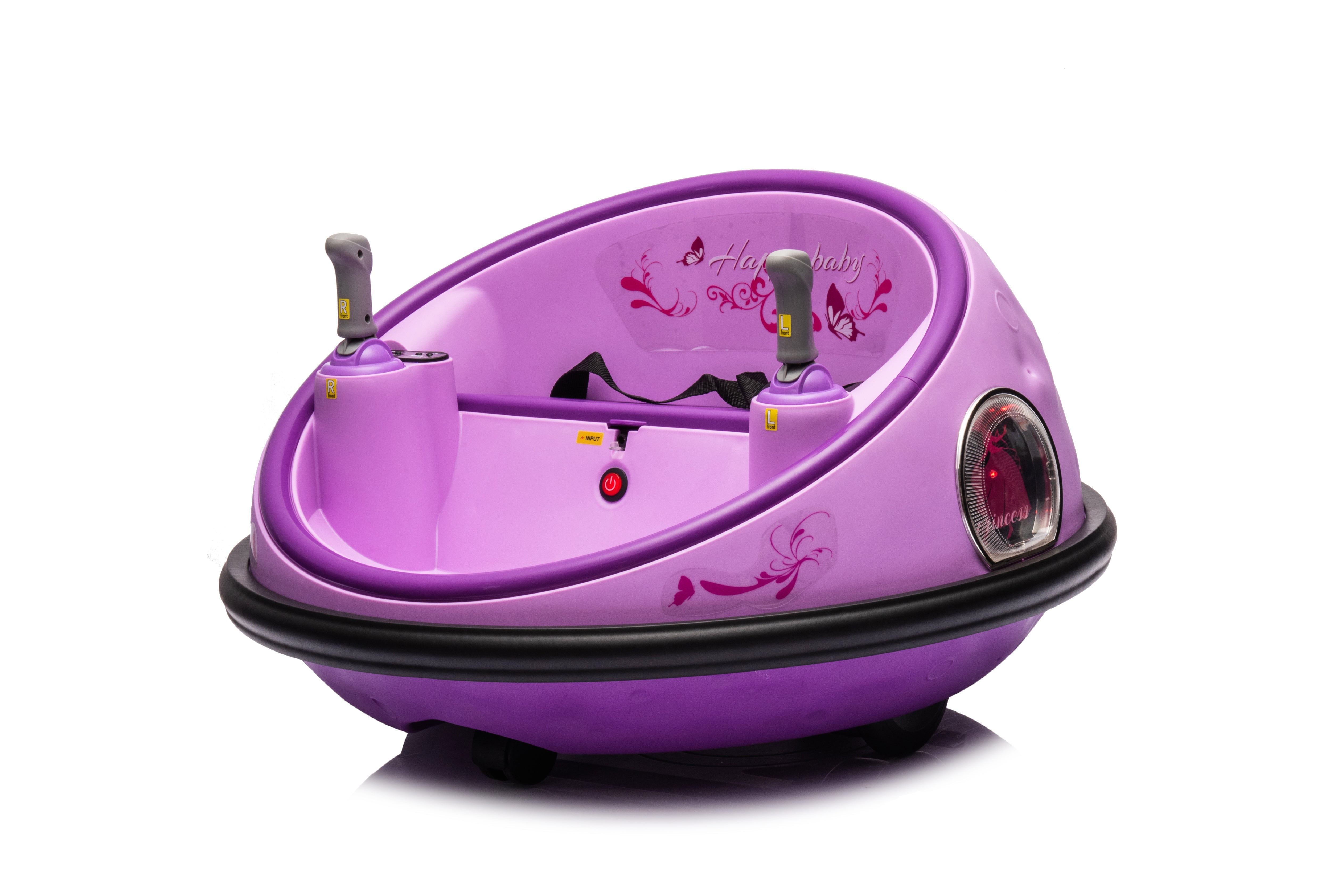 12V Kids Electric Bumper Car with Remote Control – Purple
