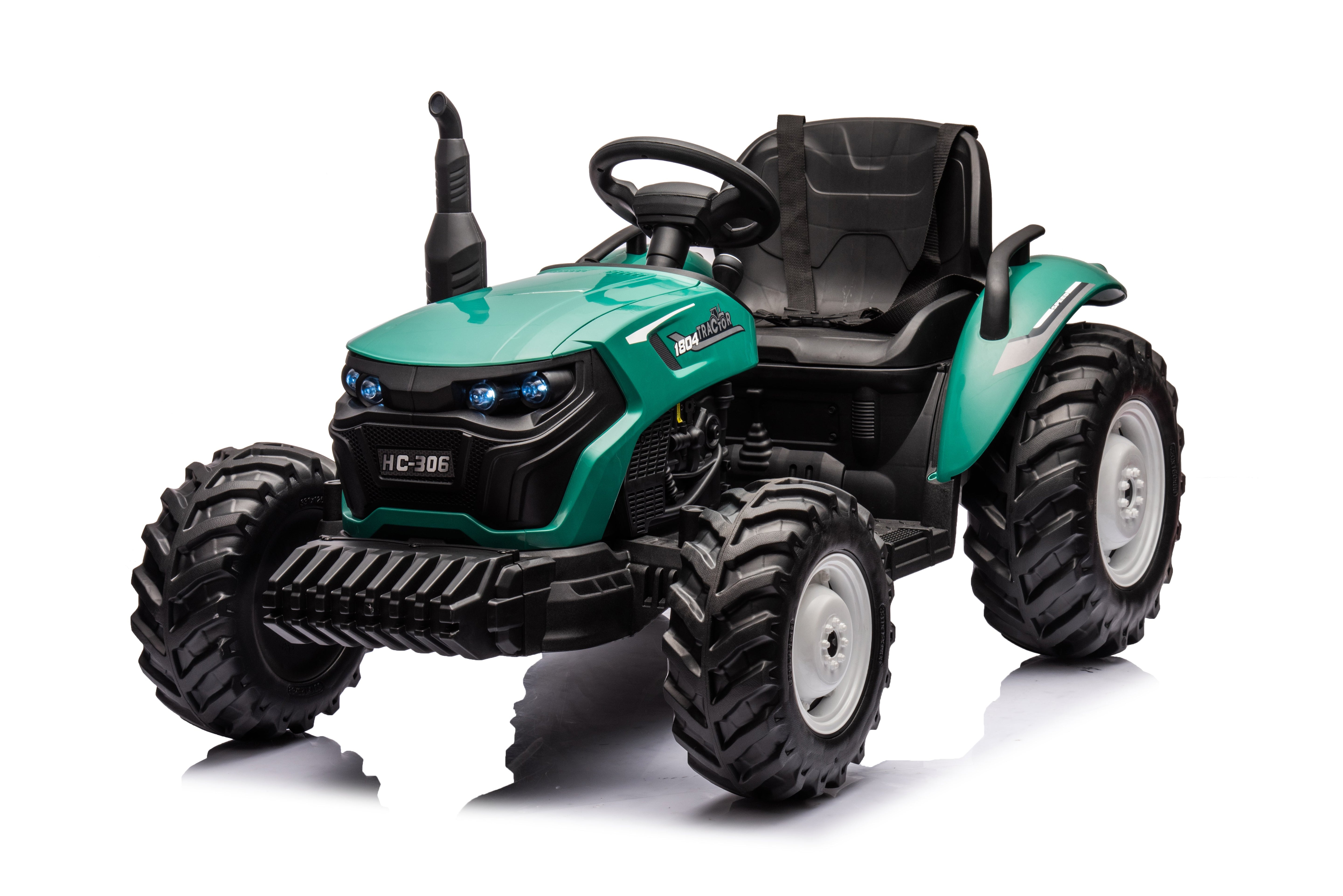 24V Kids Ride-On Tractor with Trailer & Skip Bucket Electric Farm Vehicle – Green