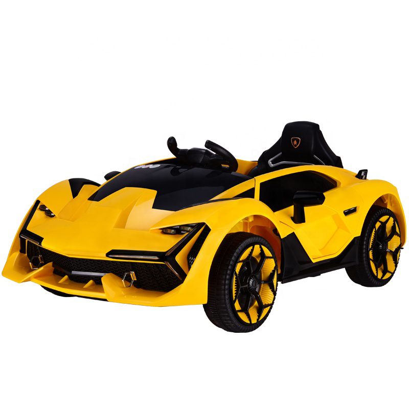 12V Lamborghini-Inspired Kids Electric Ride-On Car – Yellow
