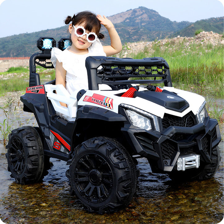 12V White Kids Buggy-Inspired Ride-On UTV – Electric Car