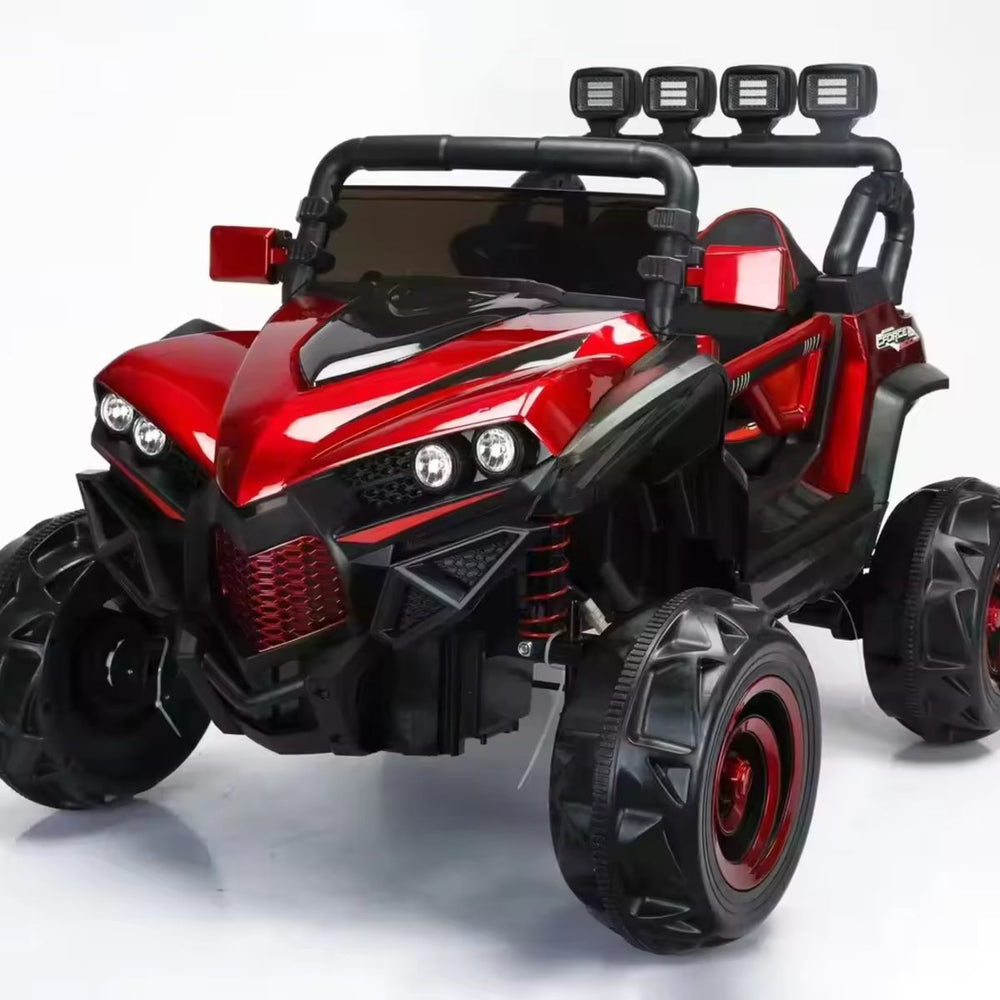 12V 4WD Monster Truck Kids Ride-On Buggy with Remote – Wine Red