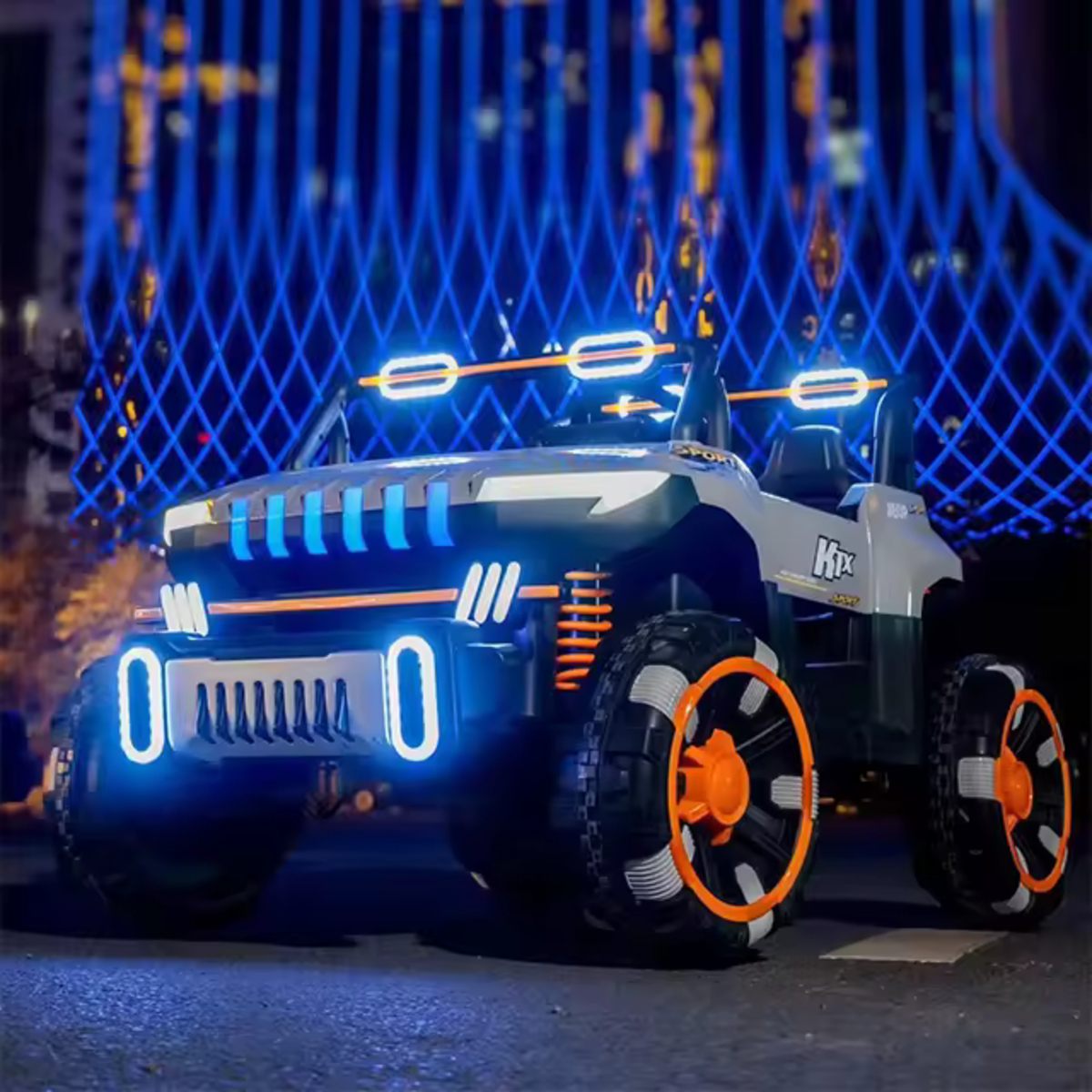 24V Kids UTV Ride-On Buggy 2-Seater 4WD Electric Car with Bluetooth – Grey