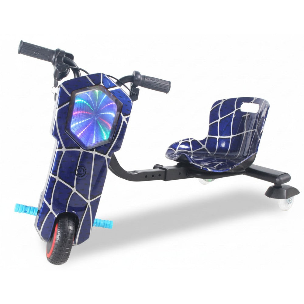 36V Kids Electric Drift Trike – Blue Spider Drifting Kart Ride-On