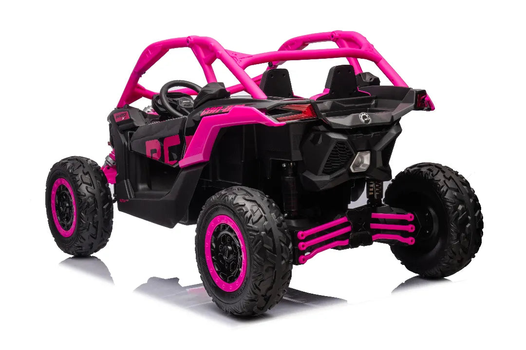 24Vx2 800W Can-Am Maverick Kids 4×4 Ride-On UTV – Barbie Pink Two-Seater