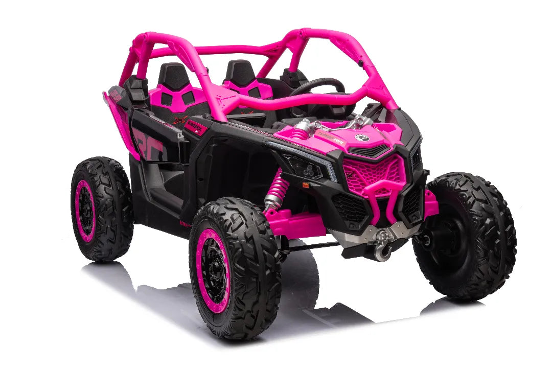 24Vx2 800W Can-Am Maverick Kids 4×4 Ride-On UTV – Barbie Pink Two-Seater