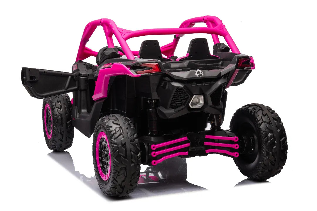 24Vx2 800W Can-Am Maverick Kids 4×4 Ride-On UTV – Barbie Pink Two-Seater
