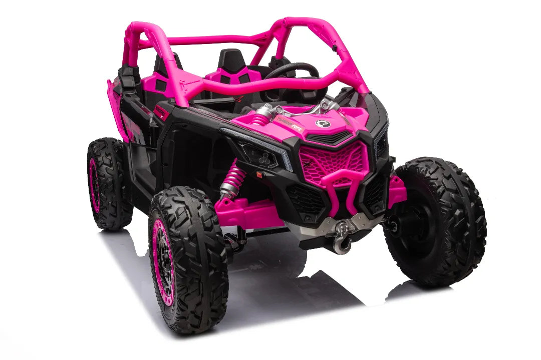 24Vx2 800W Can-Am Maverick Kids 4×4 Ride-On UTV – Barbie Pink Two-Seater