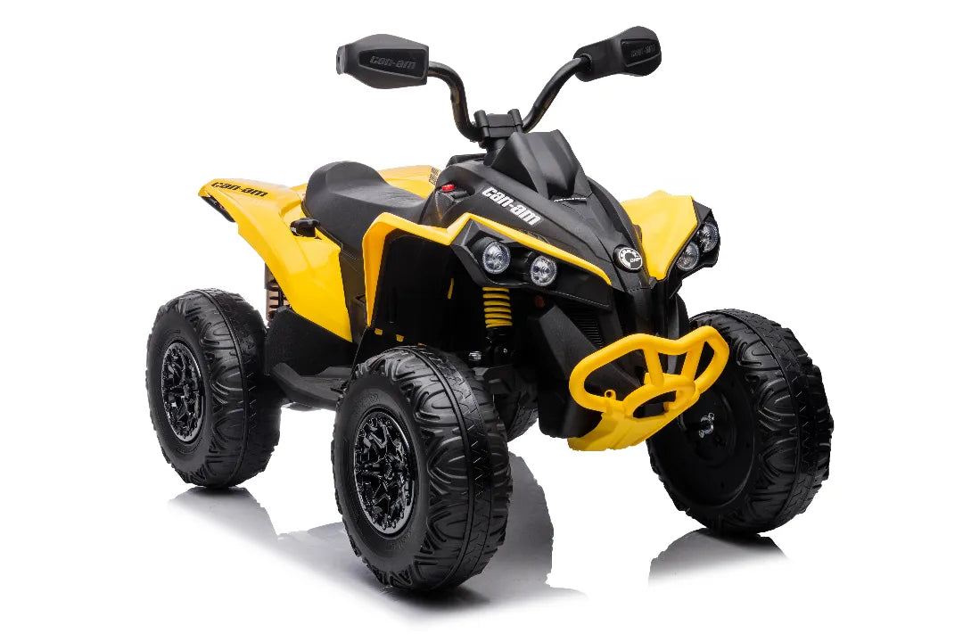24V Can-Am Renegade Kids ATV – Yellow 4×4 Electric Quad Bike