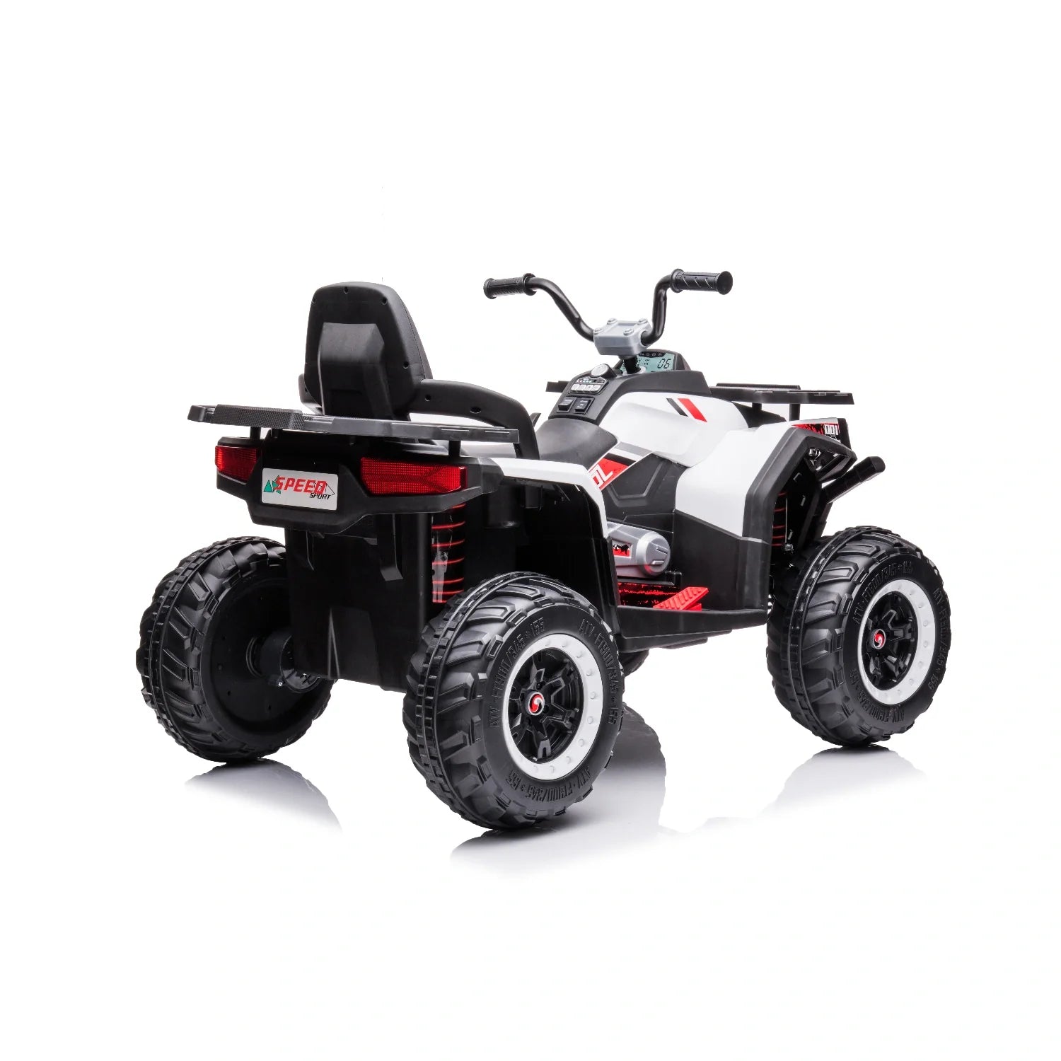 12V Kids Quad Bike – White Electric Ride-On ATV 4-Wheeler with LED Lights