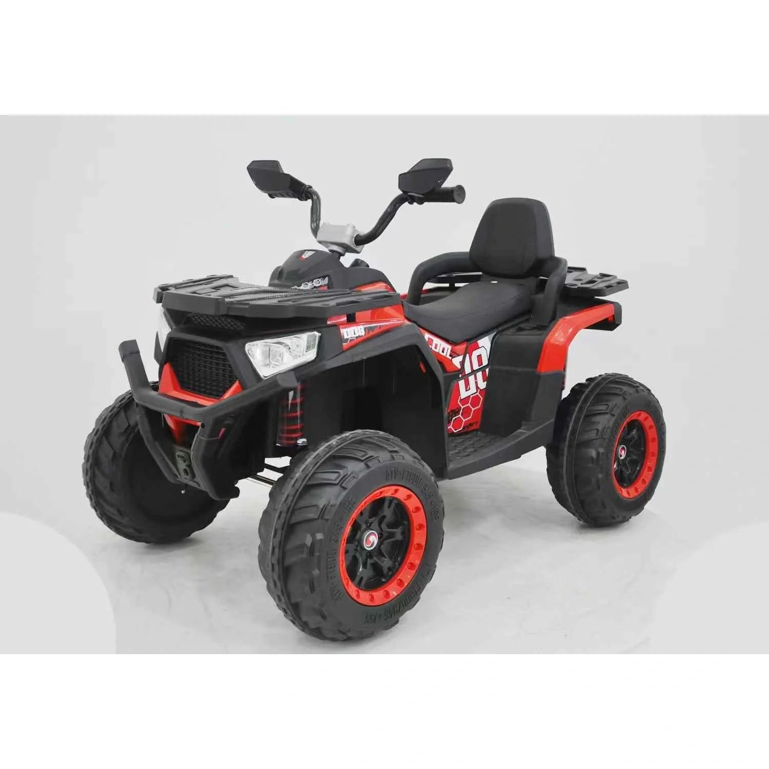 12V Kids Quad Bike – Red Electric ATV 4-Wheeler Ride-On with LED Lights