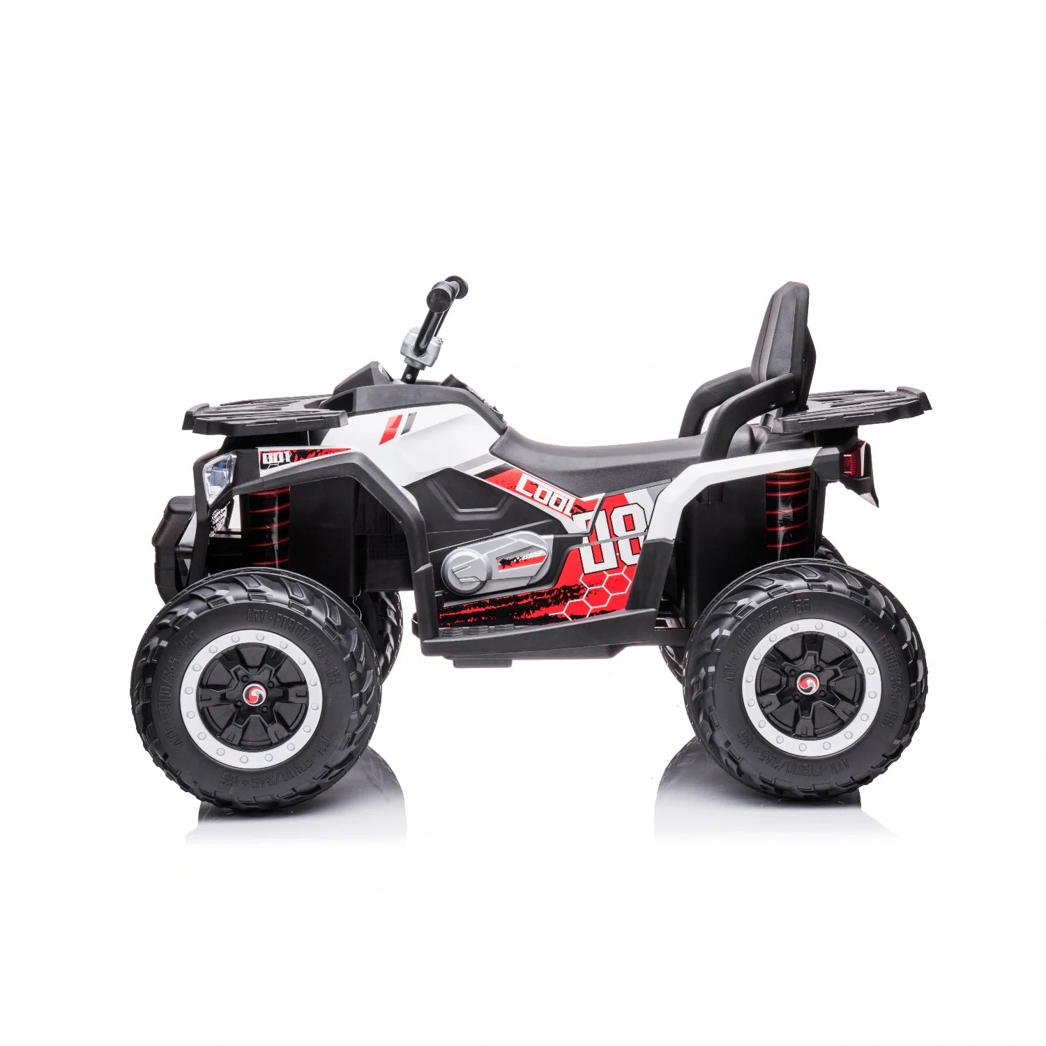 12V Kids Quad Bike – White Electric Ride-On ATV 4-Wheeler with LED Lights