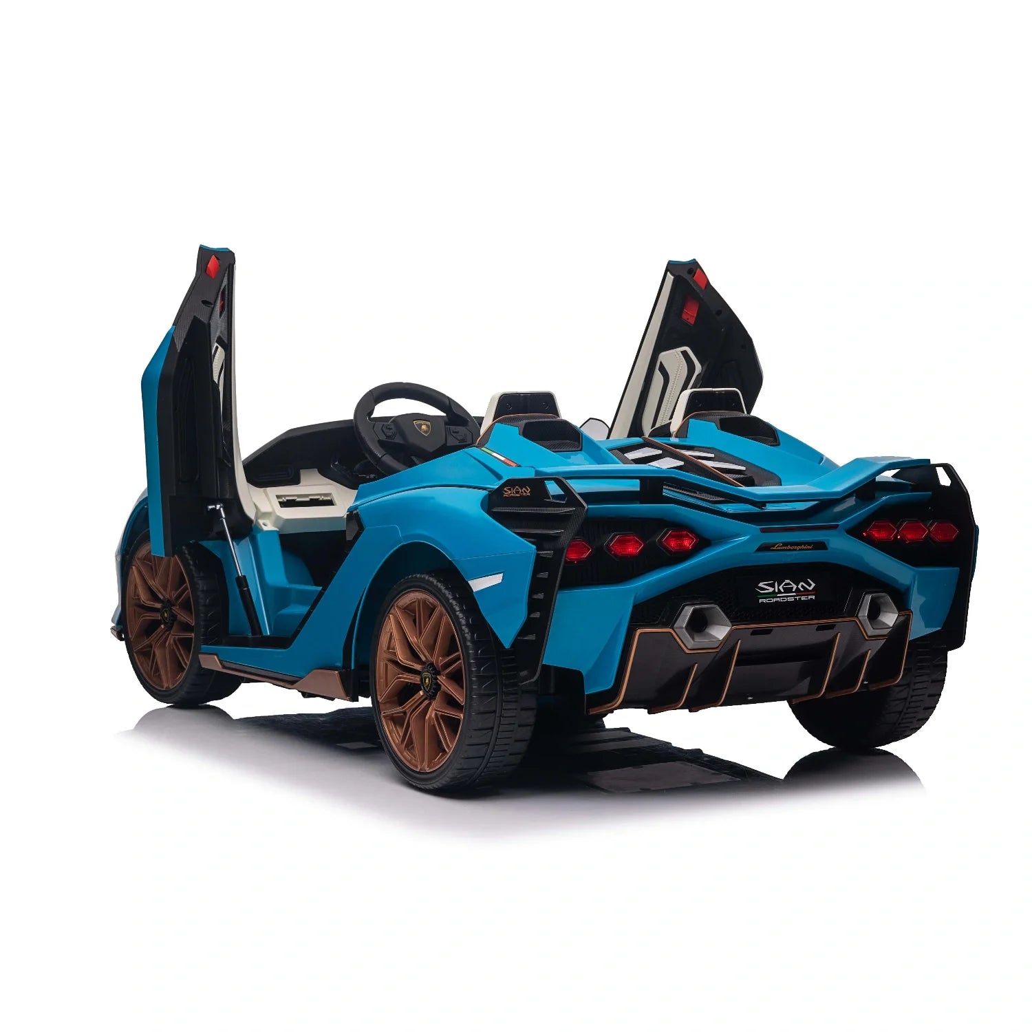 24V Lamborghini Sian Roadster – Blue Two-Seat Kids Electric Supercar