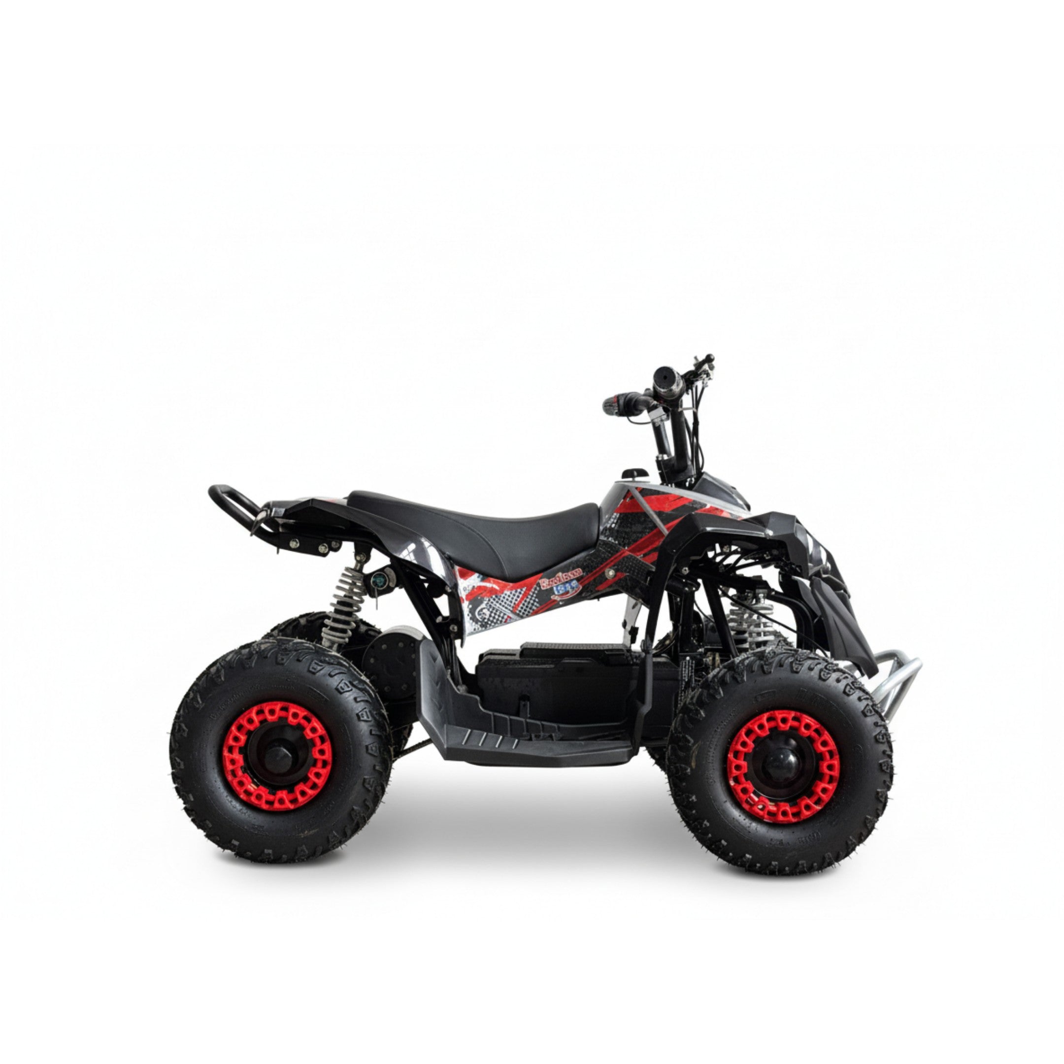 48V 1000W Kids Electric Quad Bike – Black & Red High-Power Off-Road ATV