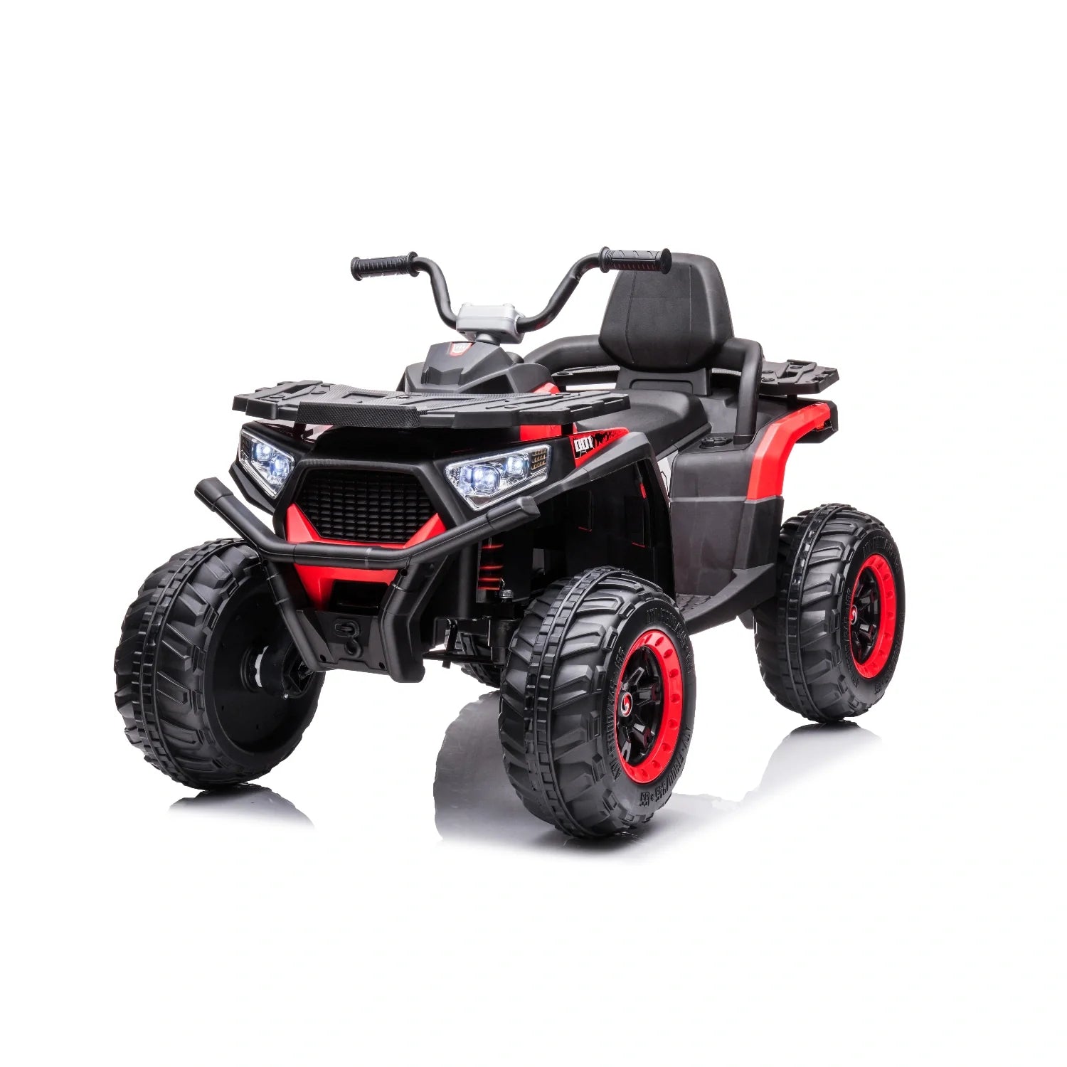 12V Kids Quad Bike – Red Electric ATV 4-Wheeler Ride-On with LED Lights