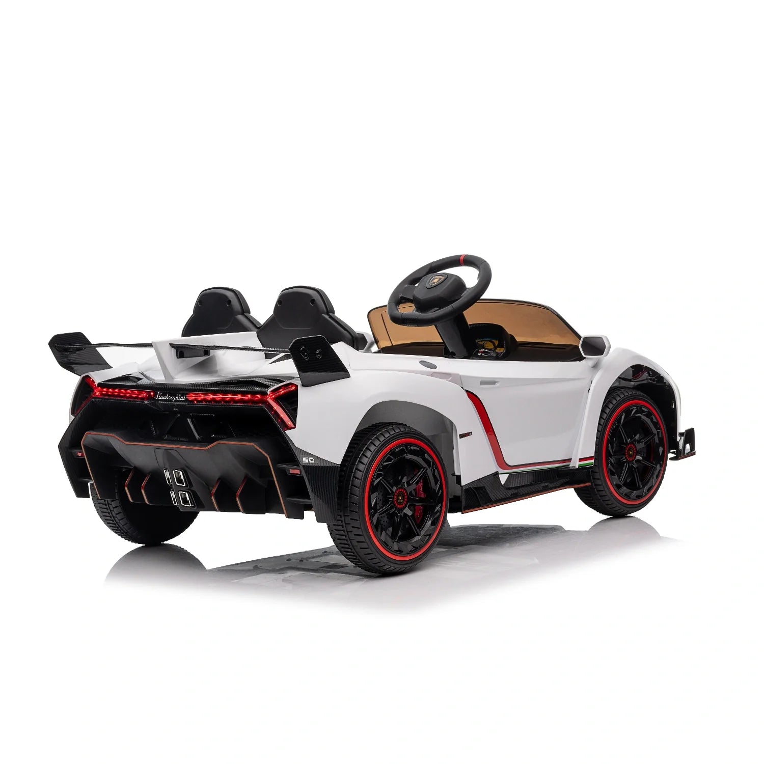 12V Licensed Lamborghini Veneno Kids Ride-On Car – White Electric Supercar