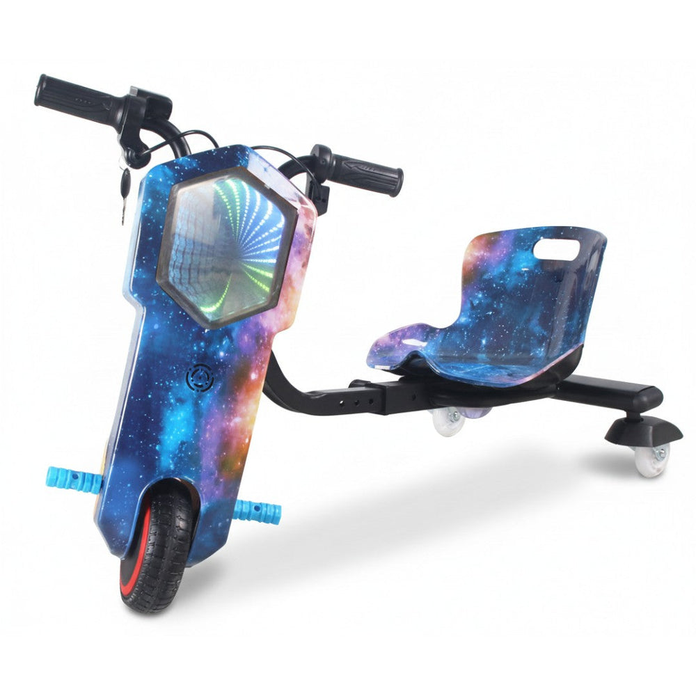 36V Kids Electric Drift Trike – Galaxy Blue Drifting Kart Ride-On