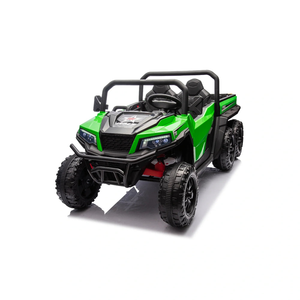 24V Kids Six-Wheel Electric Dump Truck – Green