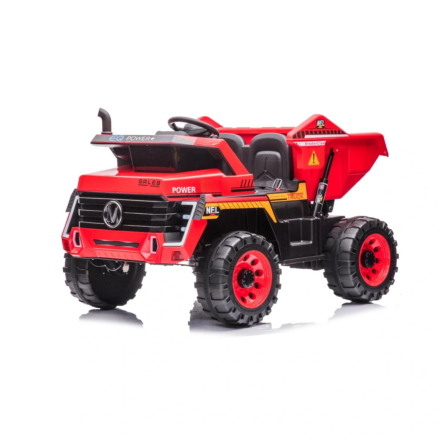 24V Kids Construction Tipper Truck – Red 2-Seater Ride-On Mining Dump Truck