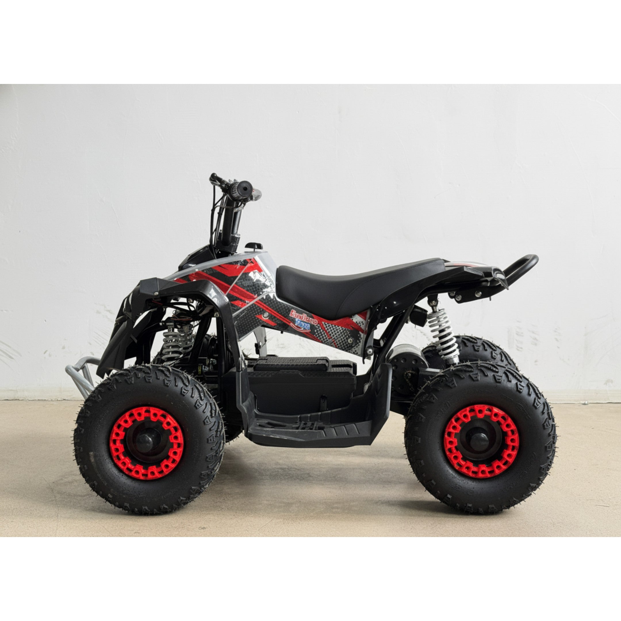 48V 1000W Kids Electric Quad Bike – Black & Red High-Power Off-Road ATV