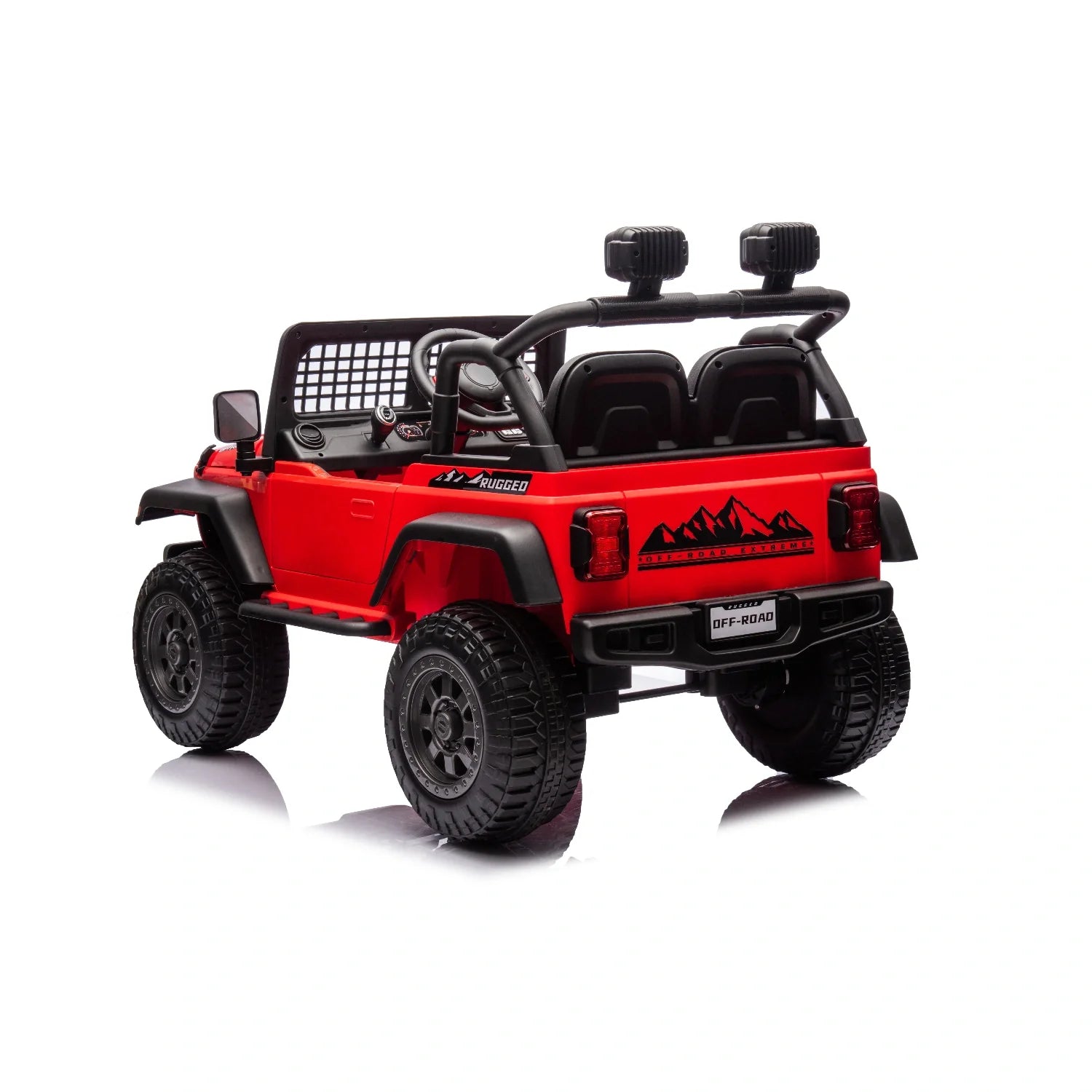 12V Kids Electric Jeep Ride-On Car – Red Single Seat Off-Road Toy with Remote