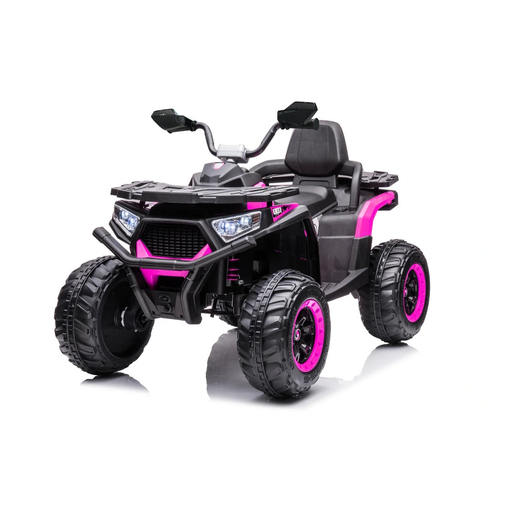 12V Kids Quad Bike – Pink Electric Ride-On ATV 4-Wheeler with LED Lights
